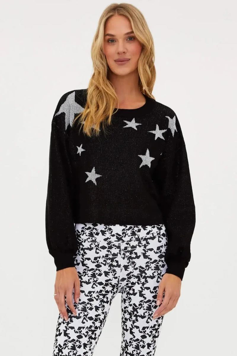 Shop Beach Riot Beach Riot Ava Silver Star Sweater as seen on Malin Andersson Sweater for women – premium loungewear and festival fashion at Spoiled Brat