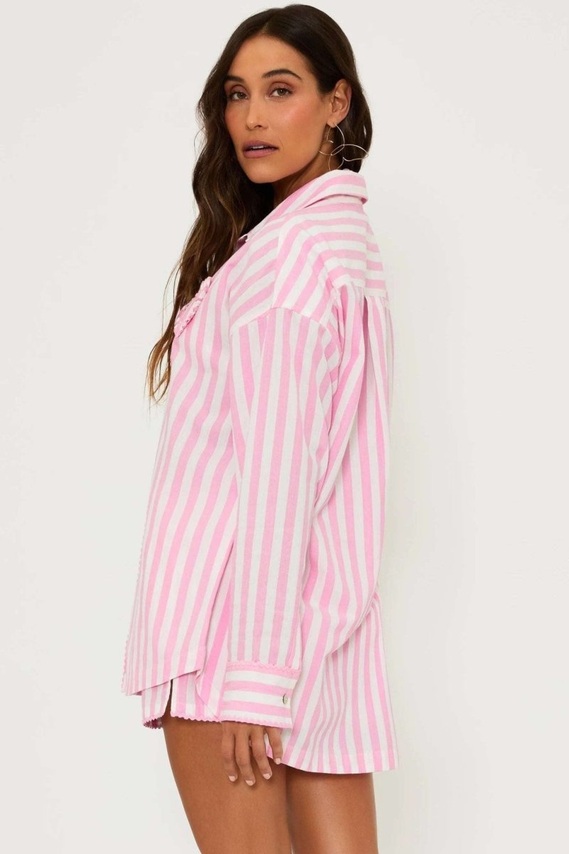 Shop Beach Riot Beach Riot Cassidy Prism Pink Blouse Shirt for women – premium loungewear and festival fashion at Spoiled Brat