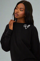 Shop Beach Riot Beach Riot Devyn Boo Black Sweatshirt Sweater for women – premium loungewear and festival fashion at Spoiled Brat
