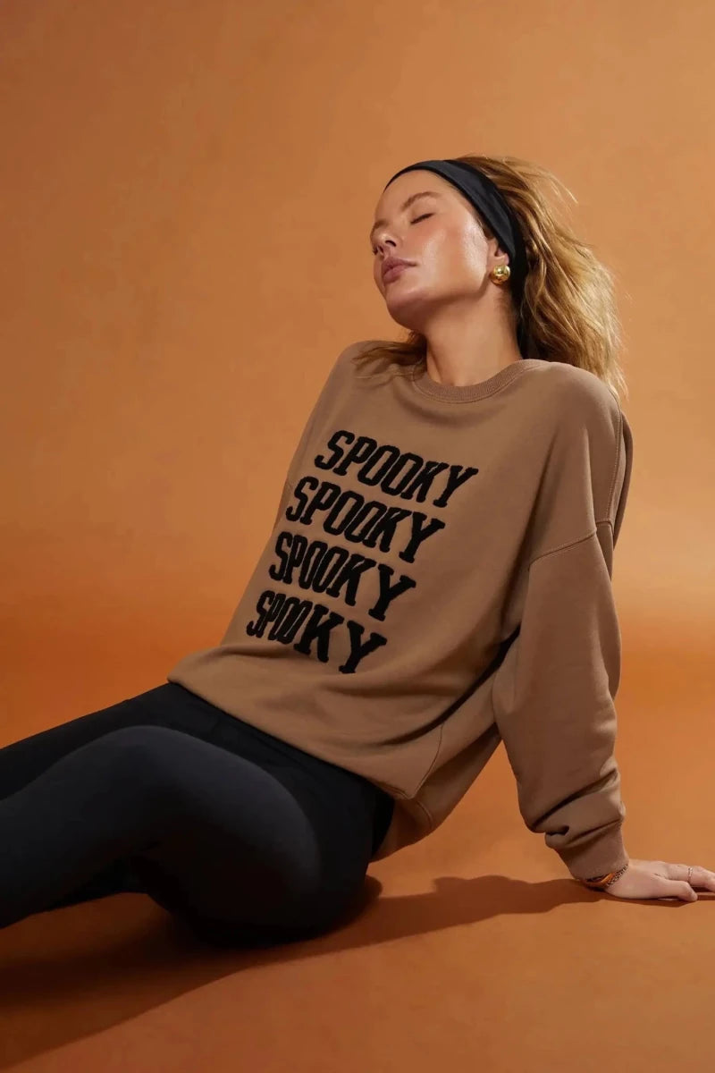 Shop Beach Riot Beach Riot Devyn Spooky Dusk Oversized Sweatshirt Sweater for women – premium loungewear and festival fashion at Spoiled Brat