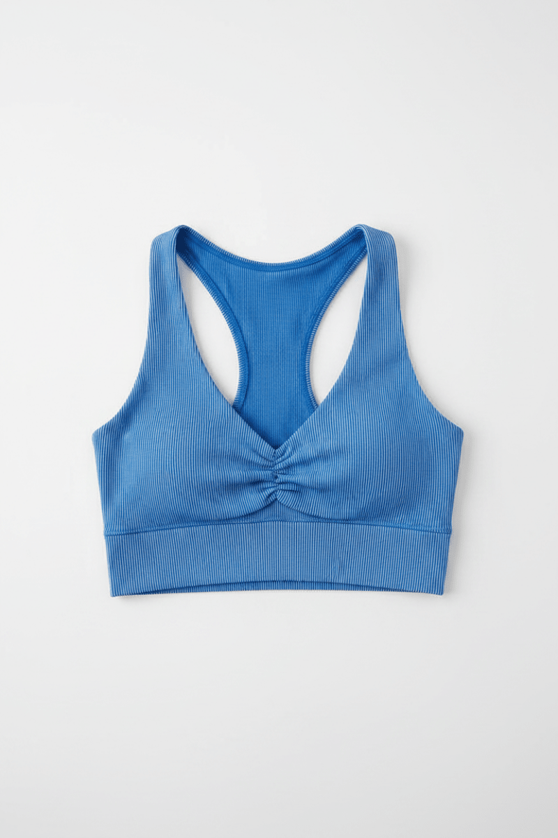 Shop Beach Riot Beach Riot Mindy Gym Top in Imperial Two Tone Rib Crop Top for women – premium loungewear and festival fashion at Spoiled Brat