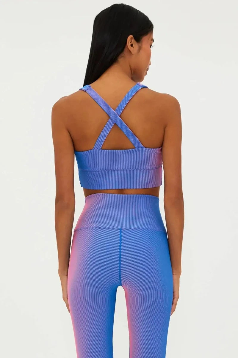 Shop Beach Riot Beach Riot Mindy Gym Top in Imperial Two Tone Rib Crop Top for women – premium loungewear and festival fashion at Spoiled Brat