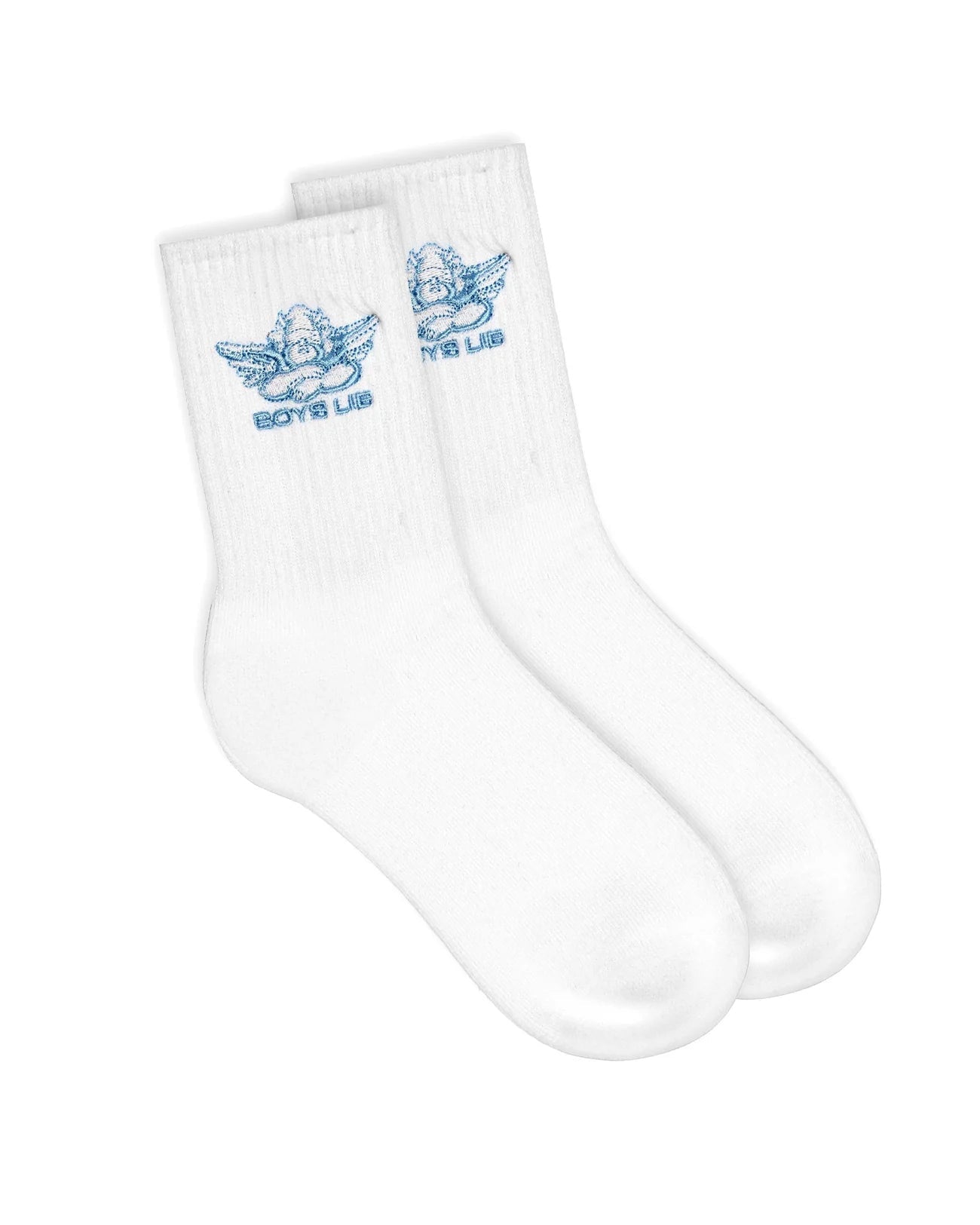 Shop Boys Lie Boys Lie Blue Logo Socks Socks for women – premium loungewear and festival fashion at Spoiled Brat
