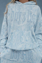 Shop Boys Lie Boys Lie Blue Manhunt Racer Hoodie Hooded Sweatshirt for women – premium loungewear and festival fashion at Spoiled Brat