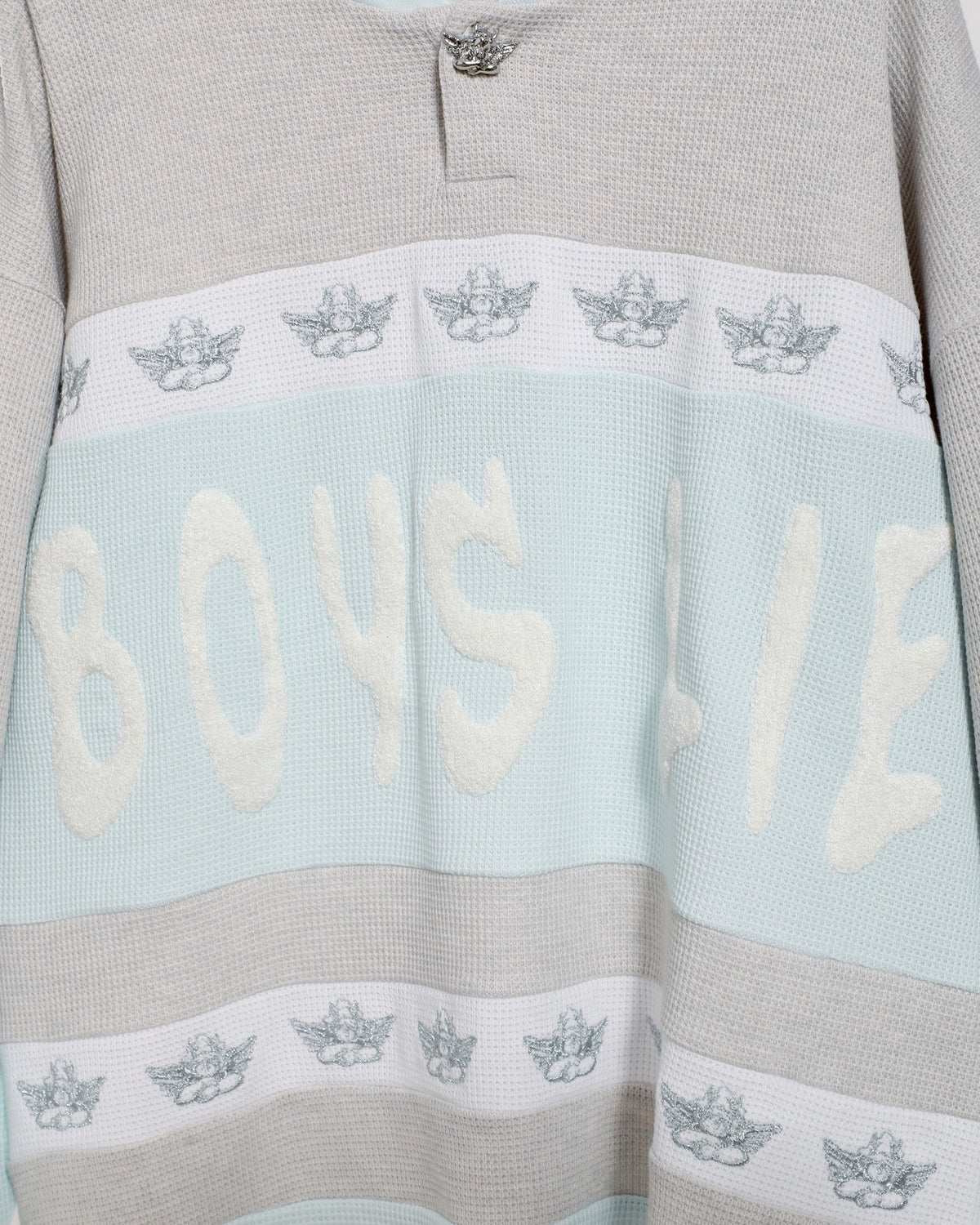 Shop Boys Lie Boys Lie Blue Private School Rider Crewneck Sweater for women – premium loungewear and festival fashion at Spoiled Brat