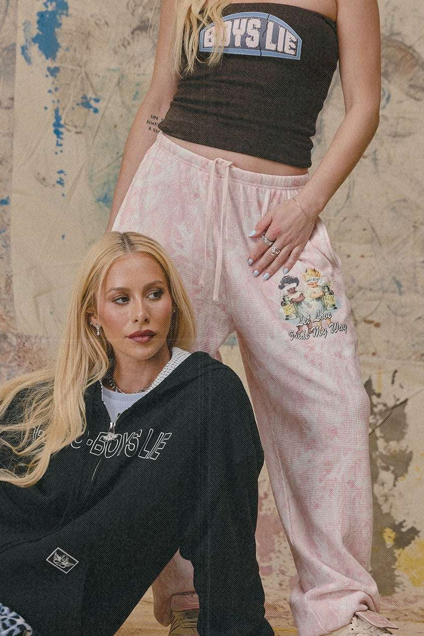 Shop Boys Lie Boys Lie Let Love Guide My Way Kimmy Jogger Pant Jogger Bottoms for women – premium loungewear and festival fashion at Spoiled Brat