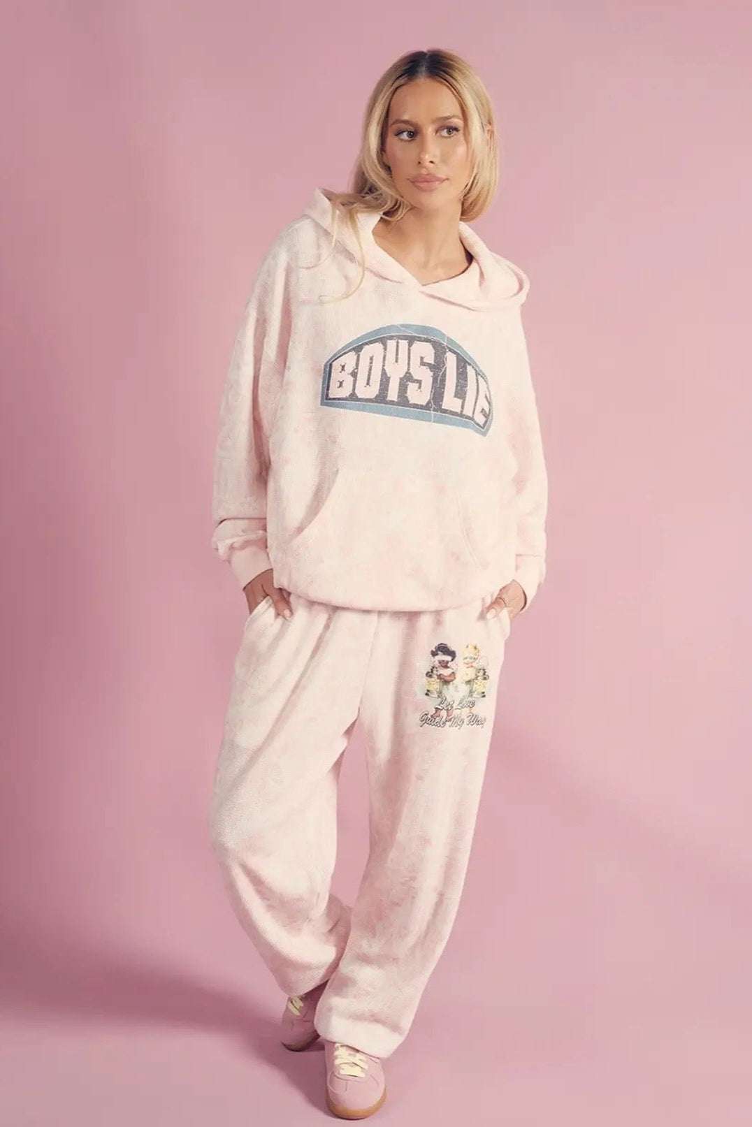 Boys Lie Let Love Guide My Way Kimmy Jogger Pant by Boys Lie – Jogger Bottoms – Pink | Spoiled Brat UK