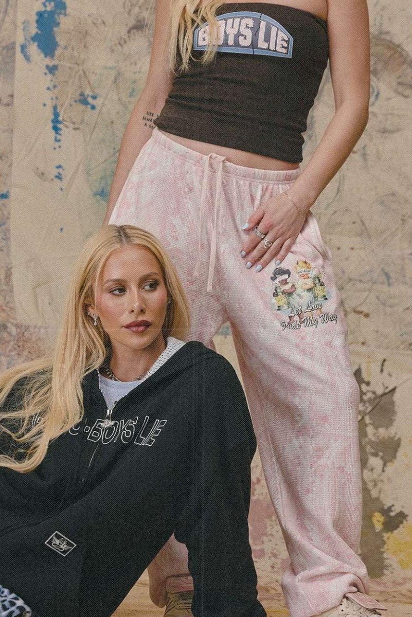 Shop Boys Lie Boys Lie Let Love Guide My Way Kimmy Jogger Pant Jogger Bottoms for women – premium loungewear and festival fashion at Spoiled Brat