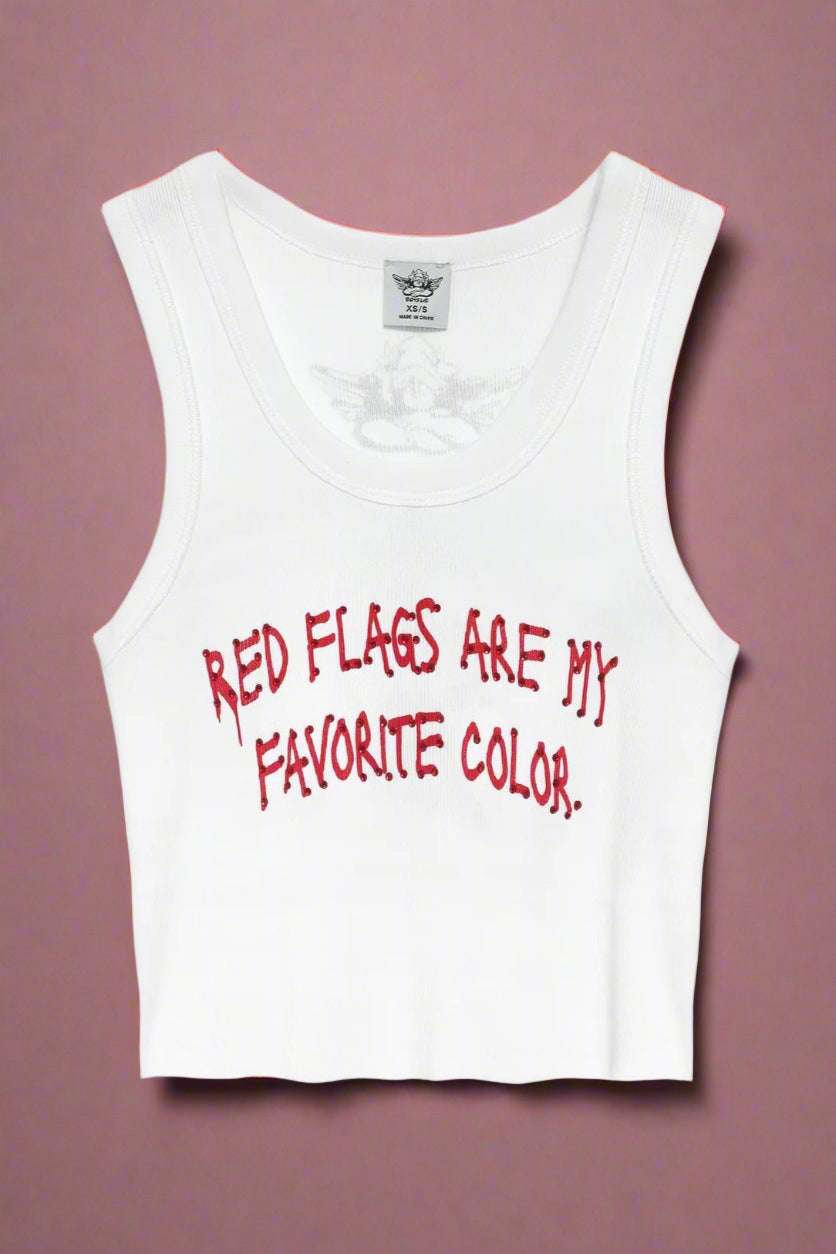 Boys Lie Red Flags Randy Tank Top by Boys Lie – Tank Top – White | Spoiled Brat UK