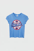 Shop Boys Lie Boys Lie Sporting Blues Baby Tee T-Shirt for women – premium loungewear and festival fashion at Spoiled Brat