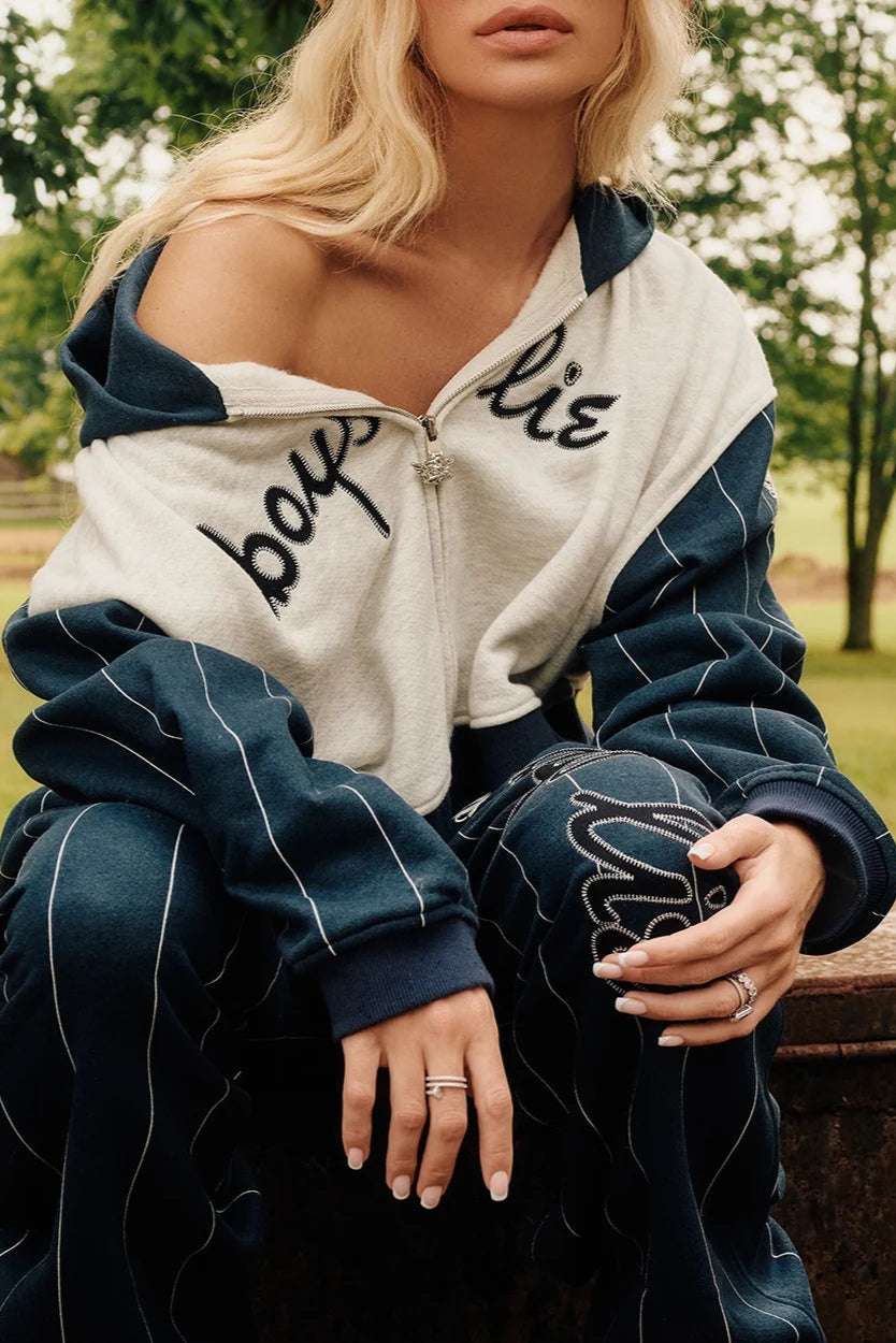 Boys Lie The Big Leaguer Alex Zip up Hoodie by Boys Lie – Zip Up Hoodie – Navy | Spoiled Brat UK