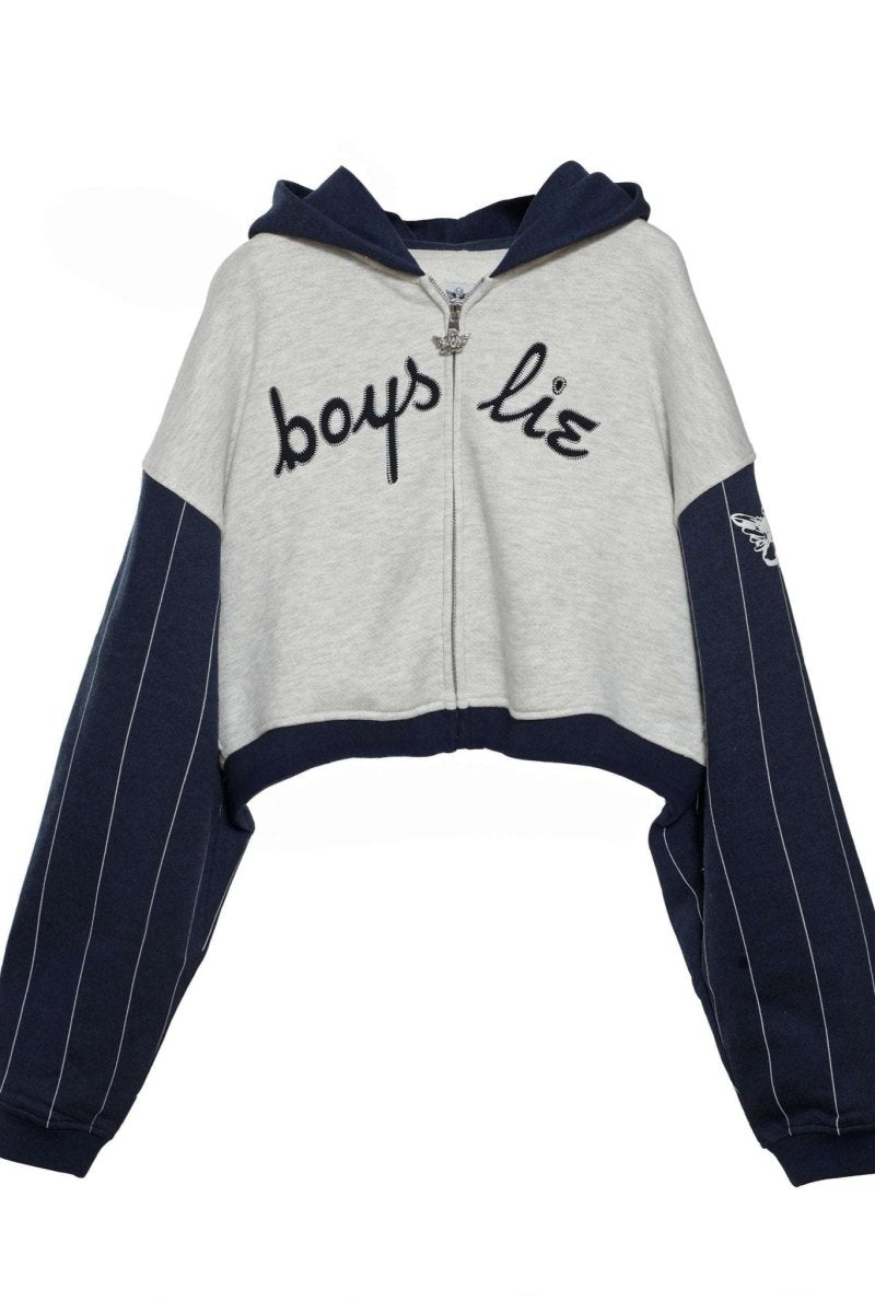 Shop Boys Lie Boys Lie The Big Leaguer Alex Zip up Hoodie Zip Up Hoodie for women – premium loungewear and festival fashion at Spoiled Brat