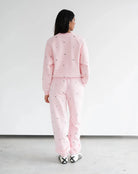 Brunette The Label "Be Kind" All Over Floral Perfect Crew Sweater by Brunette The Label – Sweater – Pink | Spoiled Brat UK