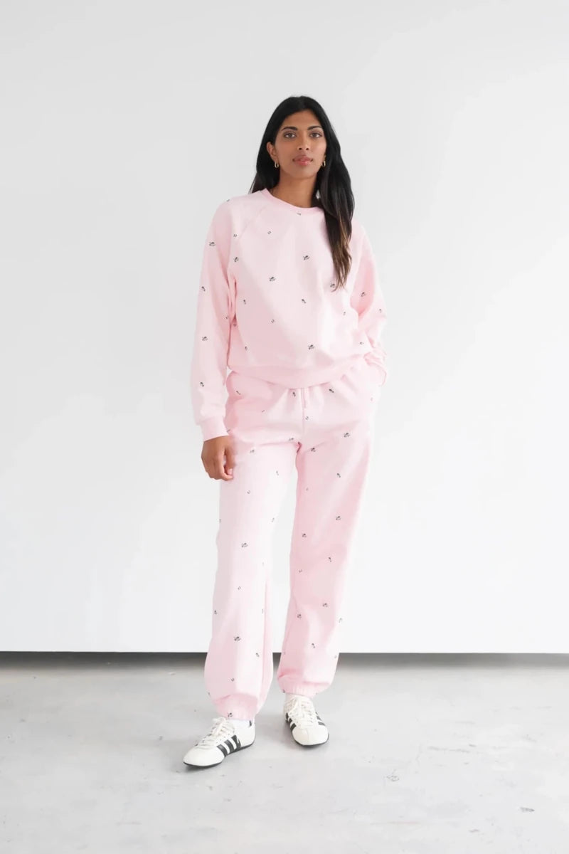 Shop Brunette The Label Brunette The Label "Be Kind" All Over Floral Perfect Crew Sweater Sweater for women – premium loungewear and festival fashion at Spoiled Brat