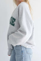 Shop Brunette The Label Brunette The Label "Blonde" Varsity Grey Not Your Boyfriend's Crew Sweater as seen on Catherine Tyldesley Sweater for women – premium loungewear and festival fashion at Spoiled Brat
