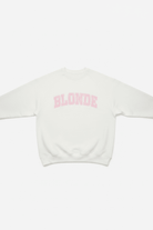 Shop Brunette The Label Brunette The Label "Blonde" Varsity Hair Colour Not Your Boyfriend's Crew Sweater Sweater for women – premium loungewear and festival fashion at Spoiled Brat