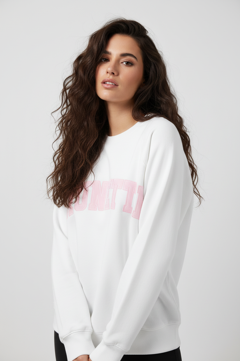 Brunette The Label "Brunette" Varsity Hair Colour Not Your Boyfriend's Crew Sweater