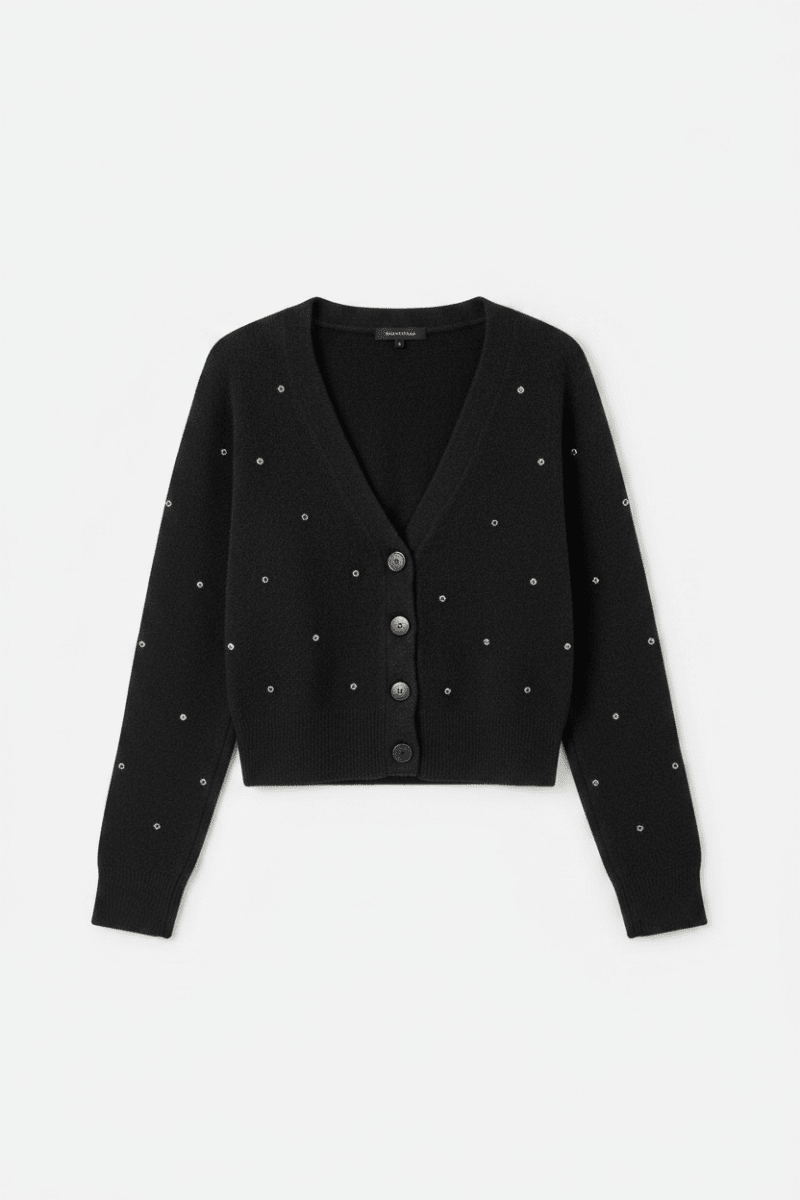Shop CHRLDR CHRLDR All Over Diamonds Cropped Cardigan Sweater Cardigan for women – premium loungewear and festival fashion at Spoiled Brat