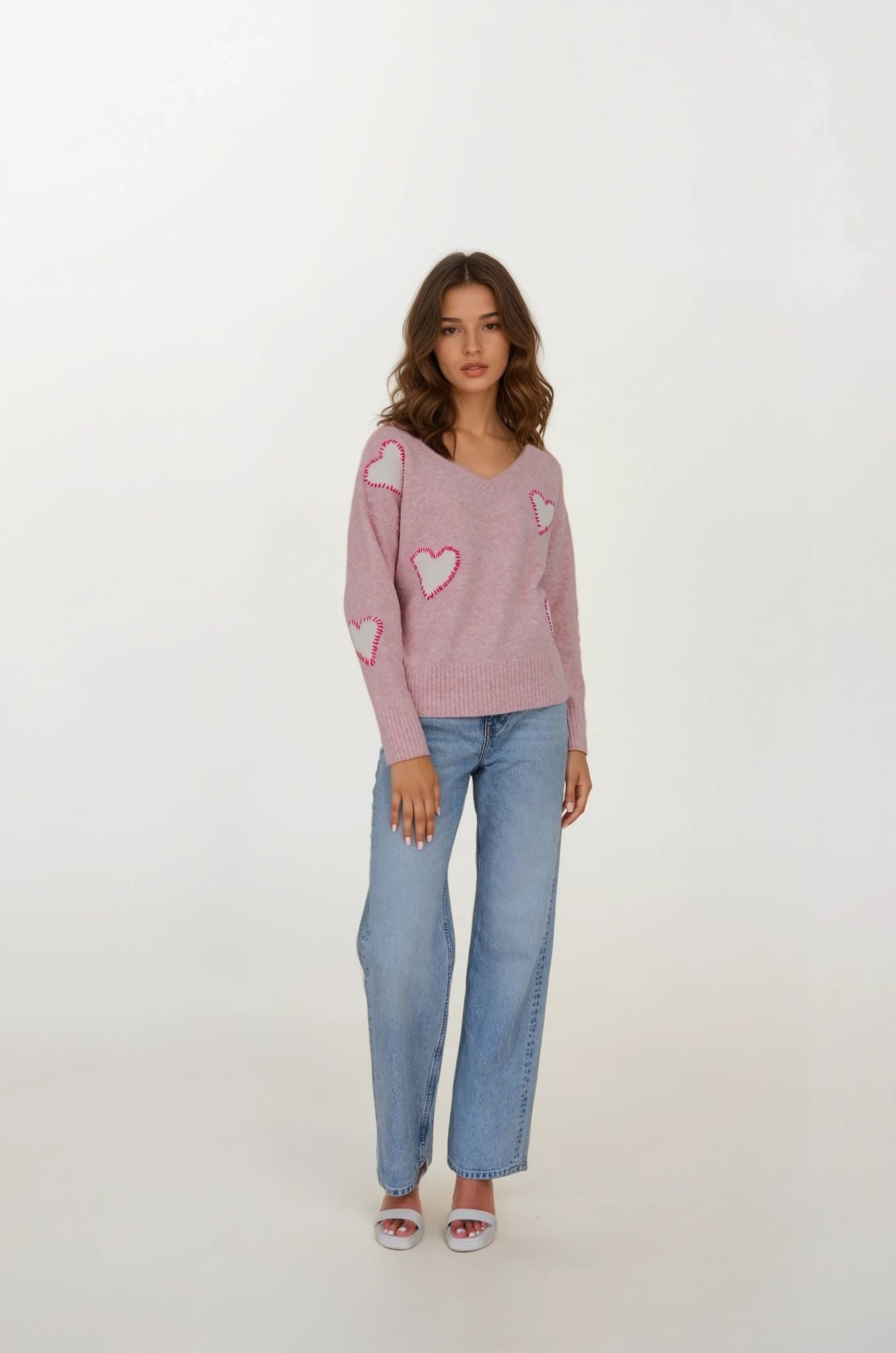 CHRLDR Sweetheart V Neck Perfect Sweater - Spoiled Brat