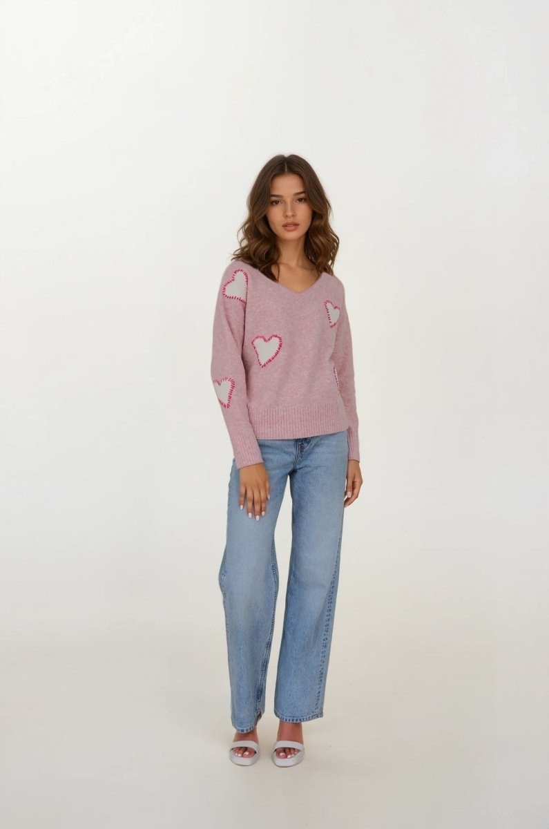 Shop CHRLDR CHRLDR Sweetheart V Neck Perfect Sweater Jumper for women – premium loungewear and festival fashion at Spoiled Brat