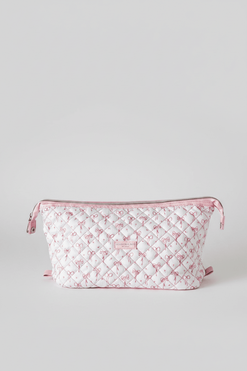 Shop Coconut Lane Coconut Lane Quilted Dainty Bows Expandable Cosmetic Bag Cosmetic Case for women – premium loungewear and festival fashion at Spoiled Brat