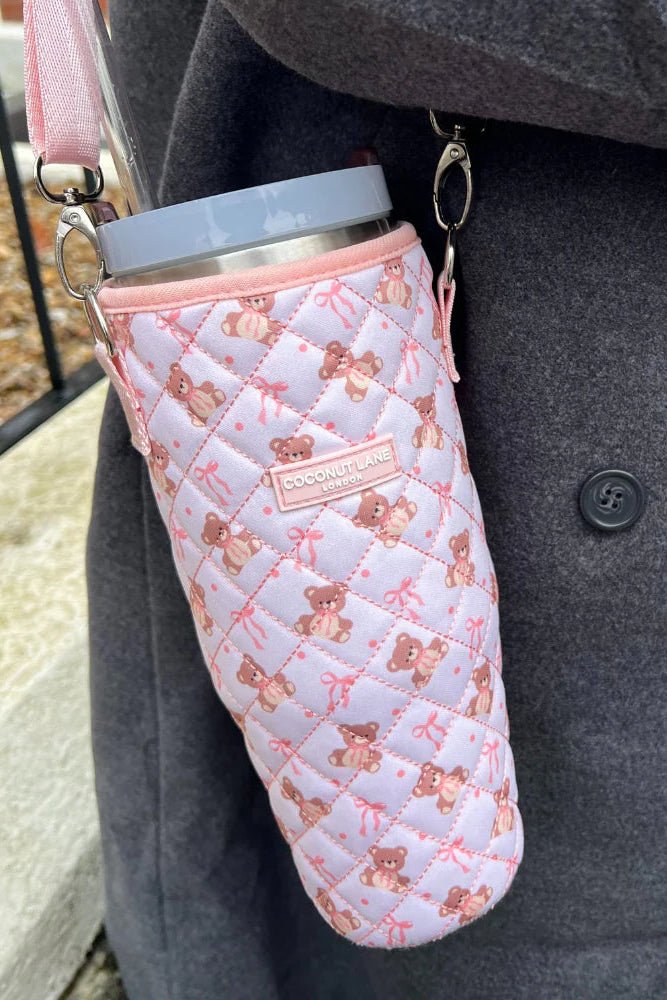 Shop Coconut Lane Coconut Lane Quilted Thea Teddy Tumbler Carry Case Water Bottle for women – premium loungewear and festival fashion at Spoiled Brat