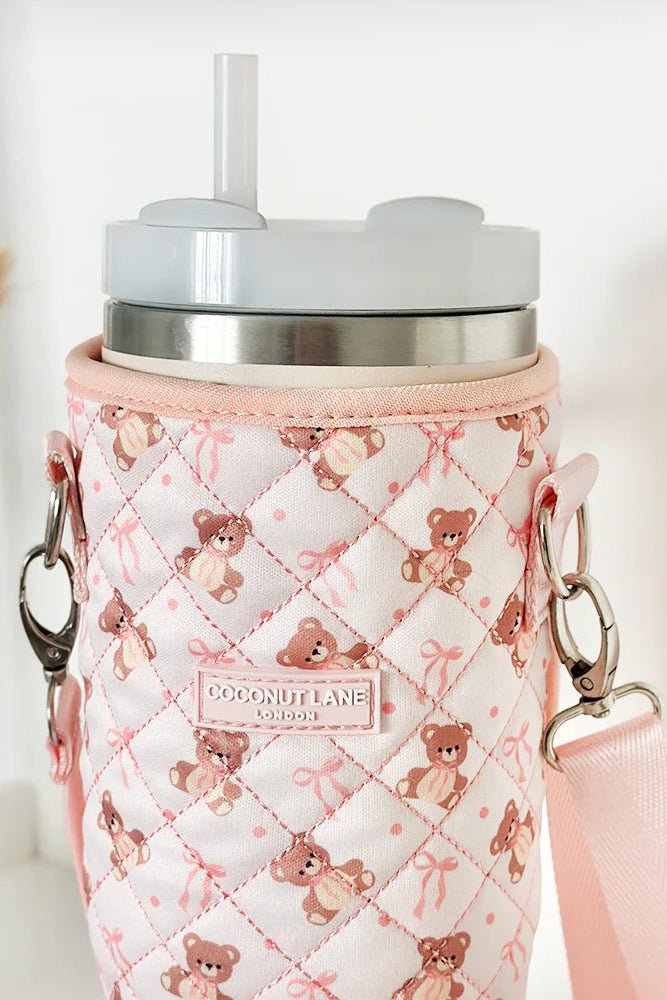 Shop Coconut Lane Coconut Lane Quilted Thea Teddy Tumbler Carry Case Water Bottle for women – premium loungewear and festival fashion at Spoiled Brat