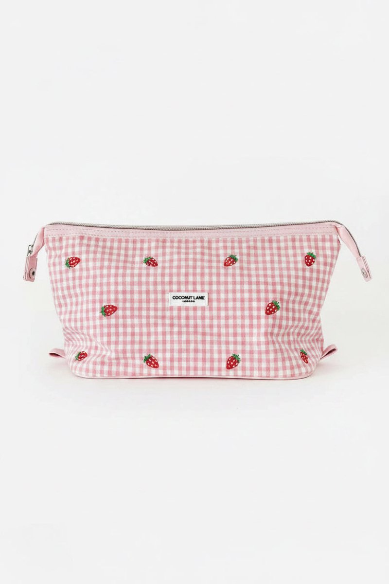 Shop Coconut Lane Coconut Lane Strawberry Picnic Magic Lifestyle Pouch Cosmetic Case for women – premium loungewear and festival fashion at Spoiled Brat