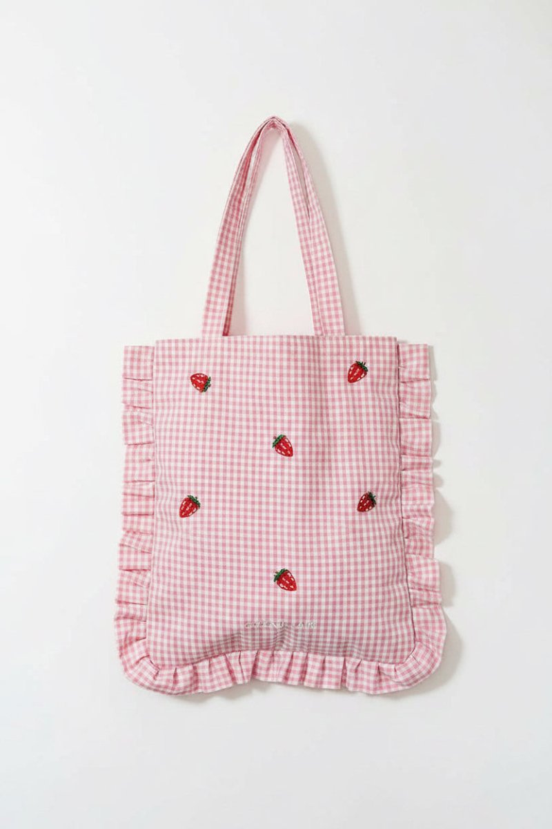 Shop Coconut Lane Coconut Lane Strawberry Picnic Tote Bag Tote Bag for women – premium loungewear and festival fashion at Spoiled Brat
