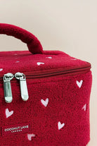 Shop Coconut Lane Coconut Lane Travel Towel Vanity Case in Mulberry Hearts Cosmetic Case for women – premium loungewear and festival fashion at Spoiled Brat