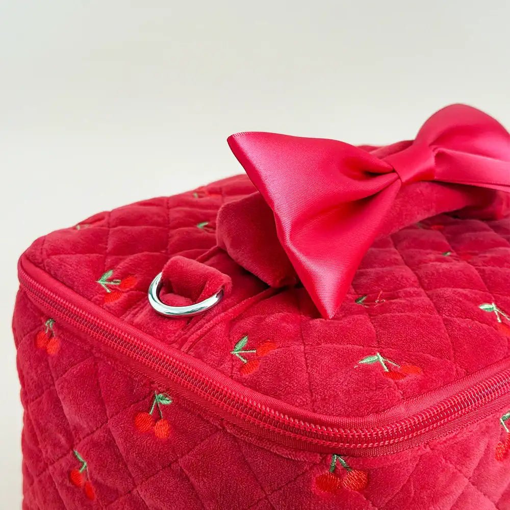 Coconut Lane Travel Vanity Case in Cherry Velvet - Spoiled Brat