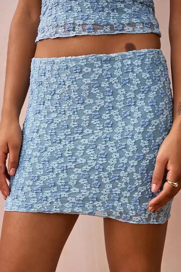 Shop Daisy Street Daisy Street Bubble Floral Lace Mini Skirt Mini Skirt for women – premium loungewear and festival fashion at Spoiled Brat