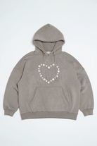 Shop Daisy Street Daisy Street Button Heart Grey Hoodie Hoodie for women – premium loungewear and festival fashion at Spoiled Brat