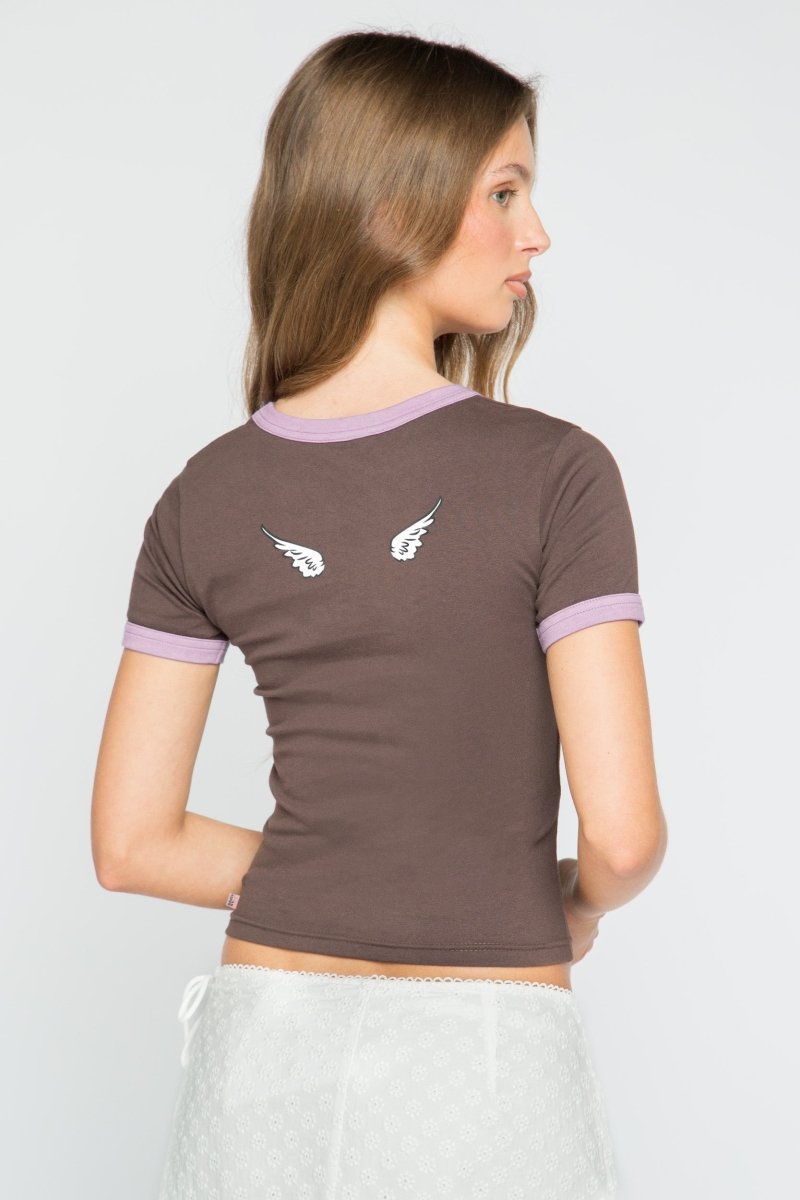 Shop Daisy Street Daisy Street Kewpie Angel Graphic Baby Tee T-Shirt for women – premium loungewear and festival fashion at Spoiled Brat