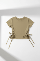 Shop Daisy Street Daisy Street Lace Up Detail Baby Tee T-Shirts for women – premium loungewear and festival fashion at Spoiled Brat