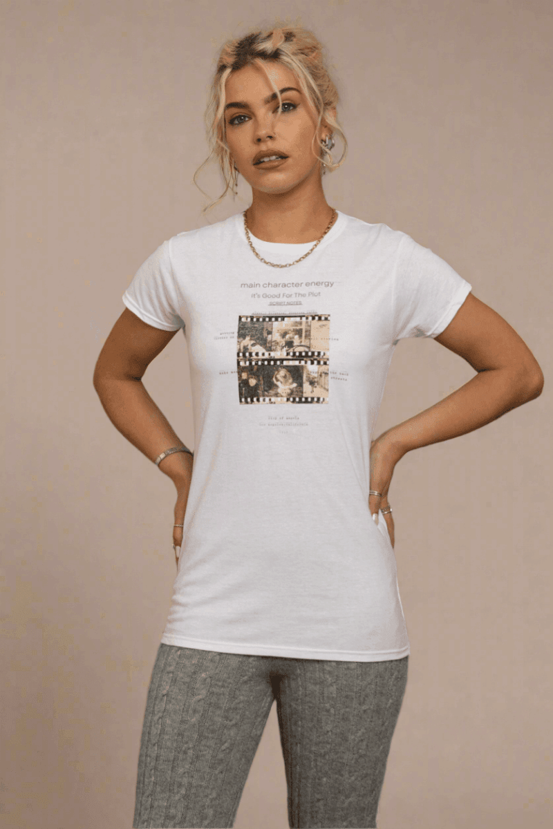Shop Daisy Street Daisy Street Main Character Energy Photo Negative Tee T-Shirts for women – premium loungewear and festival fashion at Spoiled Brat
