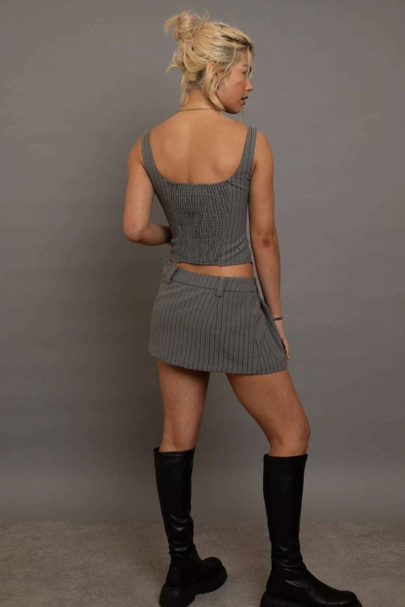 Shop Daisy Street Daisy Street Mini Striped Pleated Skirt Mini Skirt for women – premium loungewear and festival fashion at Spoiled Brat