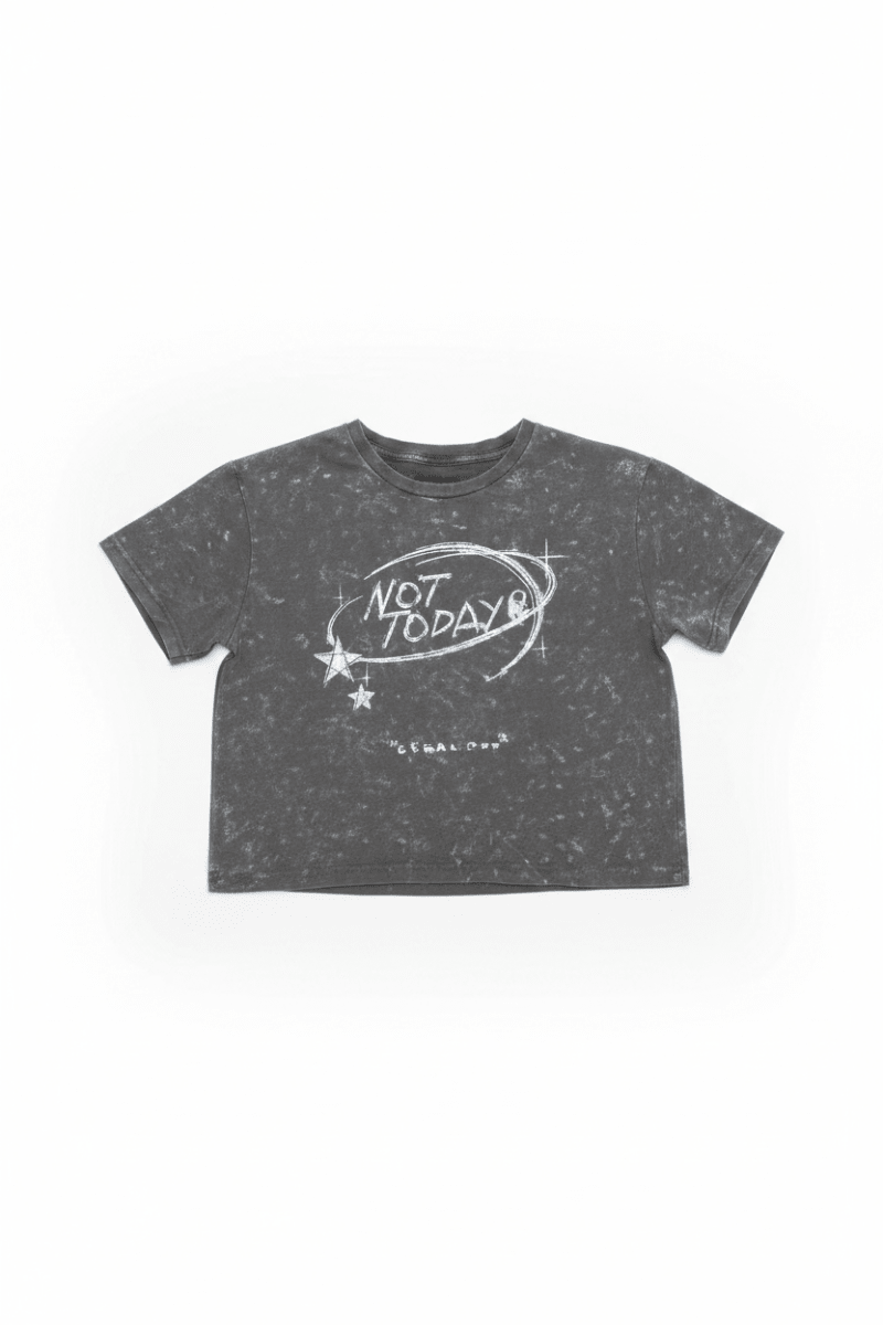 Shop Daisy Street Daisy Street Not Today Snow Washed Baby Tee T-Shirts for women – premium loungewear and festival fashion at Spoiled Brat