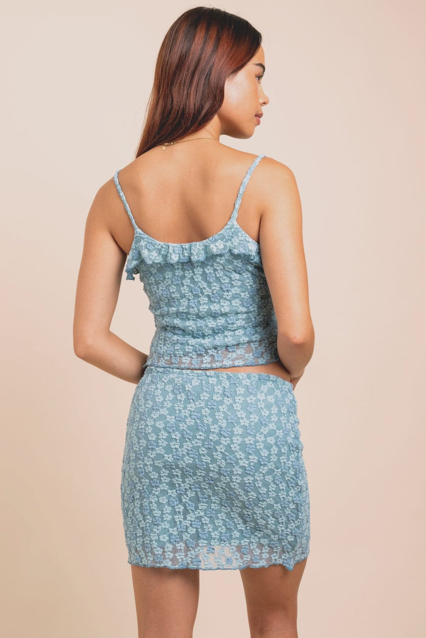 Daisy Street Ruffle Detail Bubble Lace Cami Top - Spoiled Brat