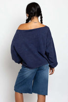 Shop Daisy Street Daisy Street Slashed Neck NYC Sweater Sweater for women – premium loungewear and festival fashion at Spoiled Brat
