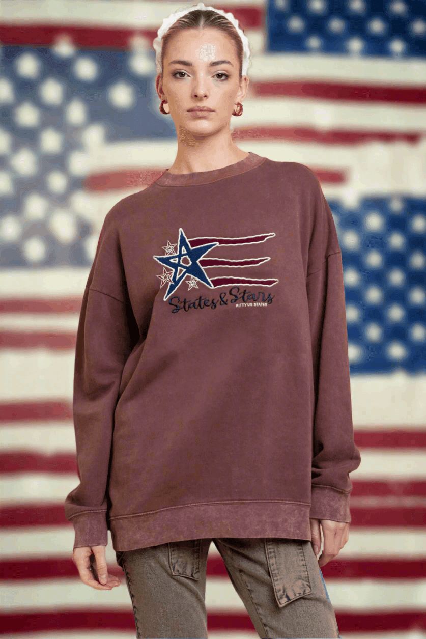 Daisy Street States and Stars Vintage Sweater - Spoiled Brat
