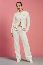 Shop Daisy Street Daisy Street x Paul Frank Fold Over Flared Knit Trousers Sweatpants for women – premium loungewear and festival fashion at Spoiled Brat