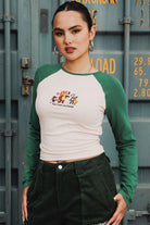 Shop Daisy Street Paul Frank x Daisy Street Julius & Friends Long Sleeved Raglan Top Long Sleeved Top for women – premium loungewear and festival fashion at Spoiled Brat