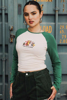 Shop Daisy Street Paul Frank x Daisy Street Julius & Friends Long Sleeved Raglan Top Long Sleeved Top for women – premium loungewear and festival fashion at Spoiled Brat