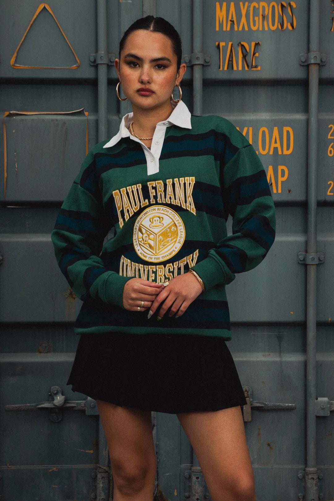 Shop Daisy Street Paul Frank x Daisy Street Varsity Rugby Top Sweater for women – premium loungewear and festival fashion at Spoiled Brat