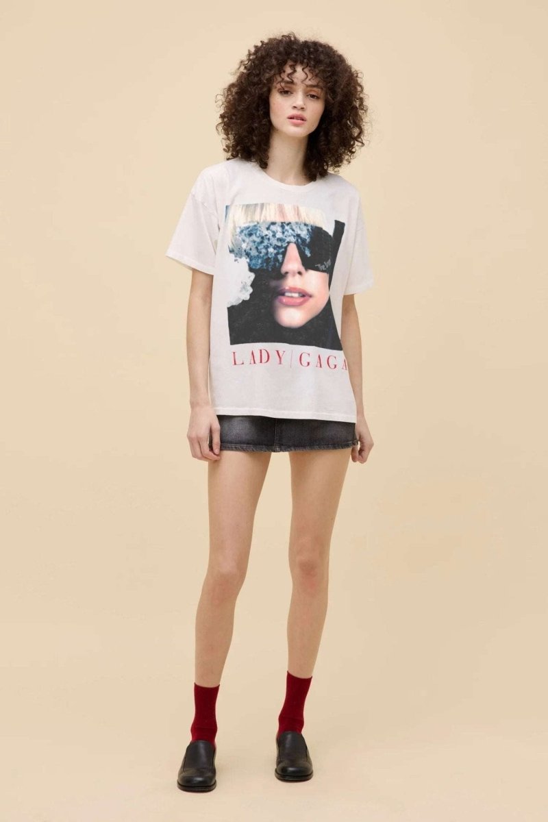 Shop Daydreamer LA Daydreamer LA Lady Gaga The Fame Merch Tee T-Shirt for women – premium loungewear and festival fashion at Spoiled Brat
