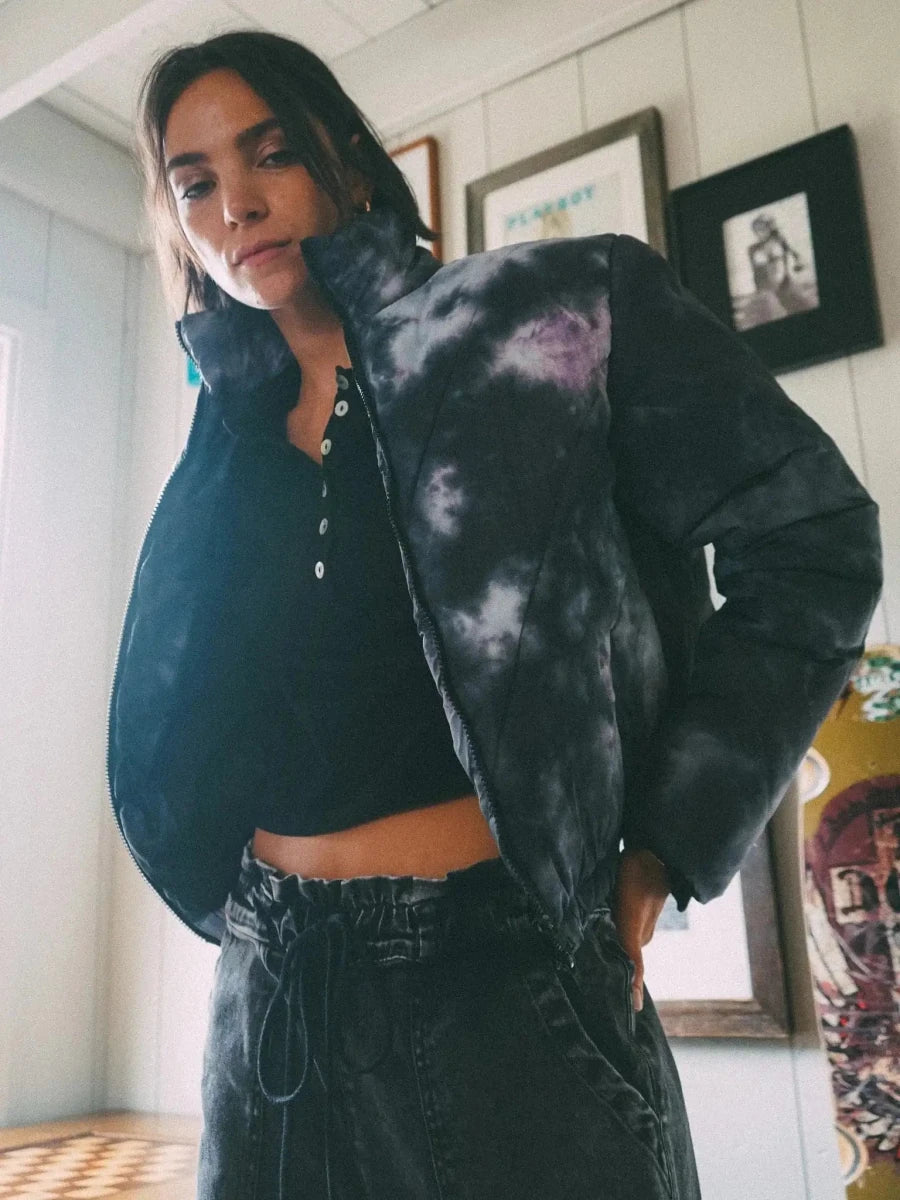 Shop Electric and Rose Electric & Rose Puffer Bomber Jacket as seen on Chloe Meadows Jacket for women – premium loungewear and festival fashion at Spoiled Brat