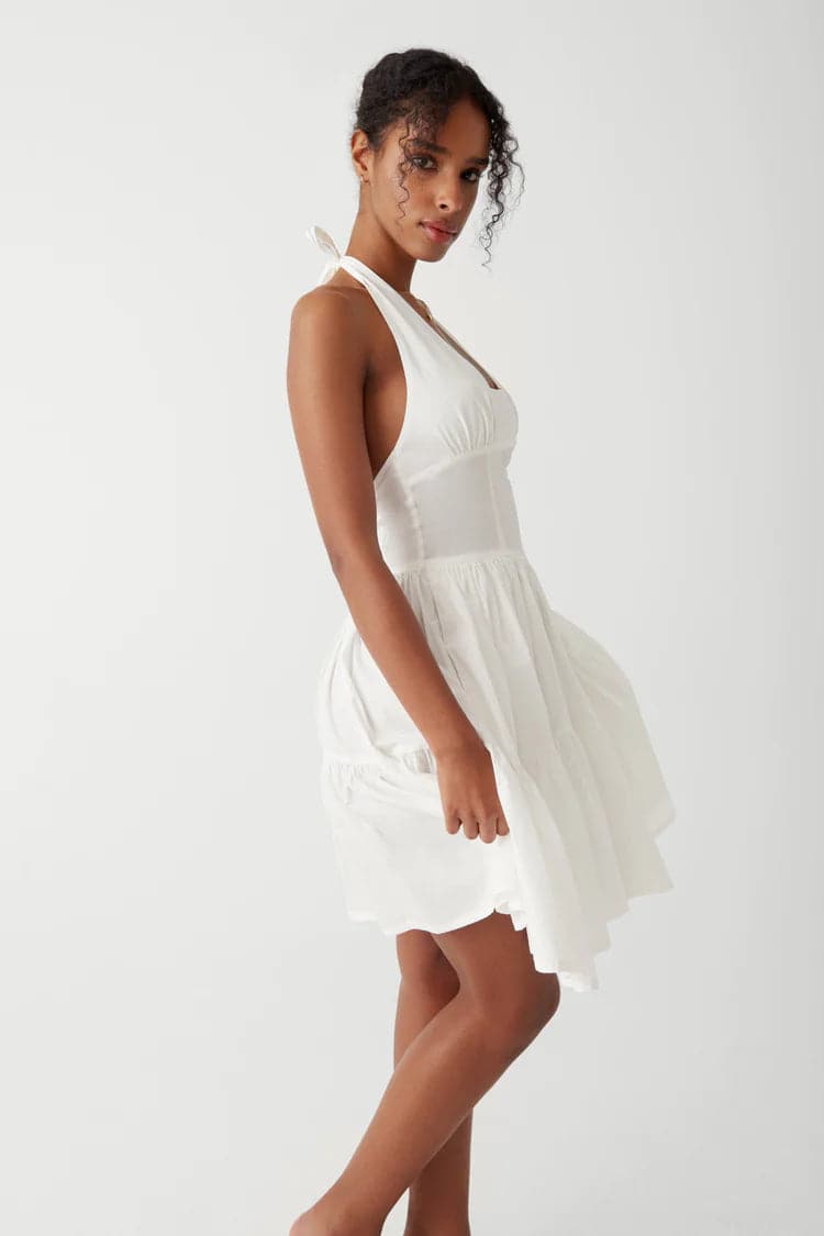 Shop Frankies Bikinis Frankies Bikinis Tulsa Halter Midi Dress as seen on Malin Andersson Maxi Dress for women – premium loungewear and festival fashion at Spoiled Brat