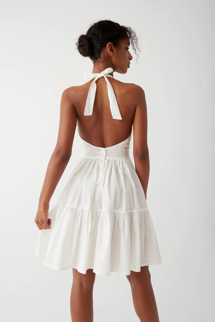 Shop Frankies Bikinis Frankies Bikinis Tulsa Halter Midi Dress as seen on Malin Andersson Maxi Dress for women – premium loungewear and festival fashion at Spoiled Brat