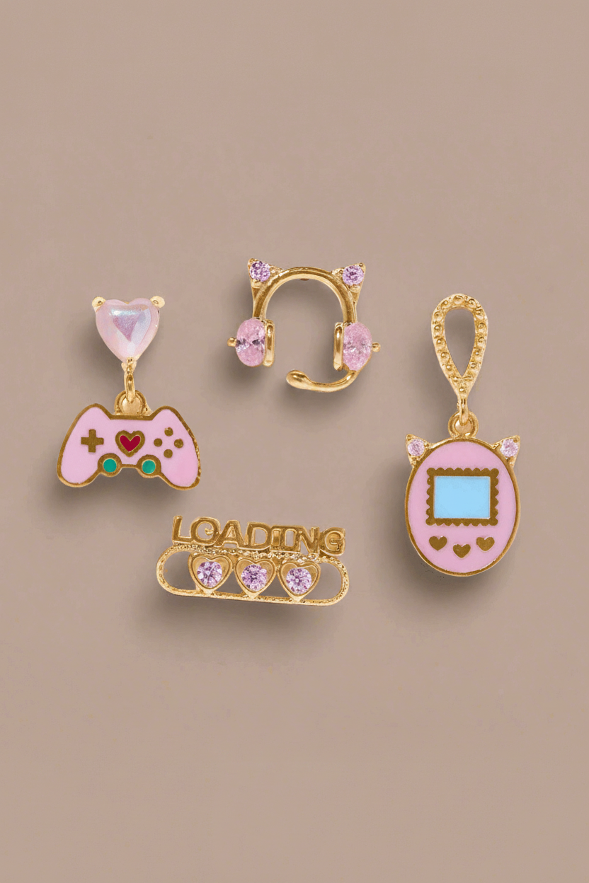 Shop Girls Crew Girls Crew Gamer Gal Earring Stud Set Earrings for women – premium loungewear and festival fashion at Spoiled Brat